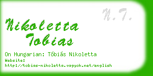 nikoletta tobias business card