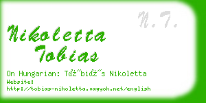 nikoletta tobias business card
